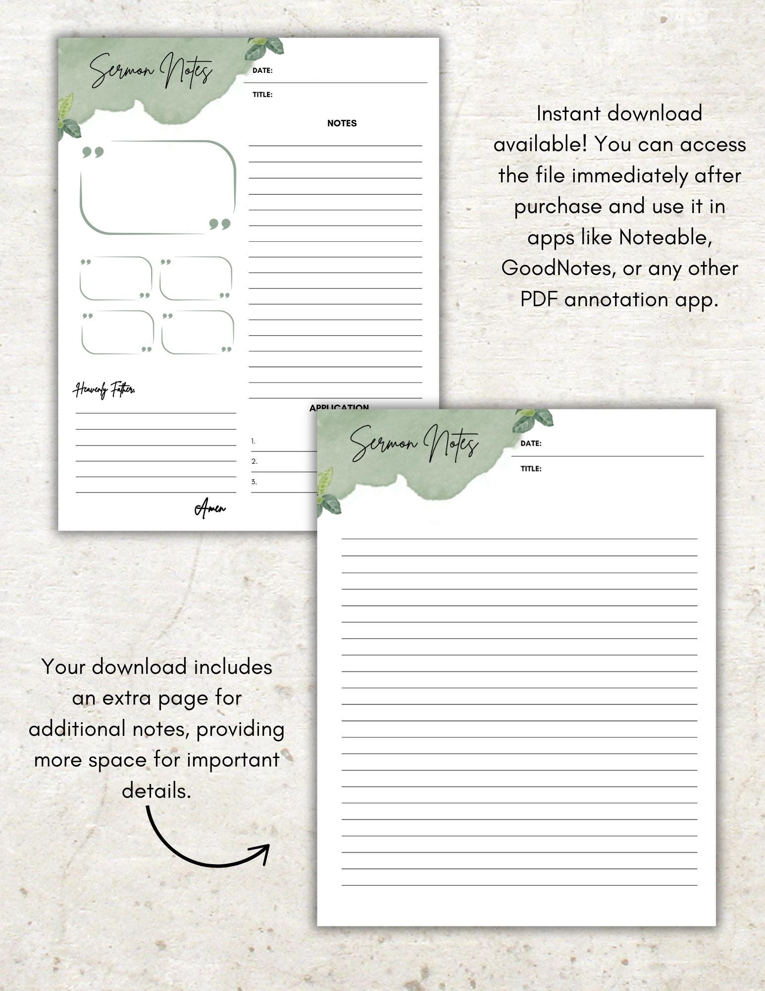 2 Page Sermon Notes Pdf Printable Sermon Notes Template Bible Study