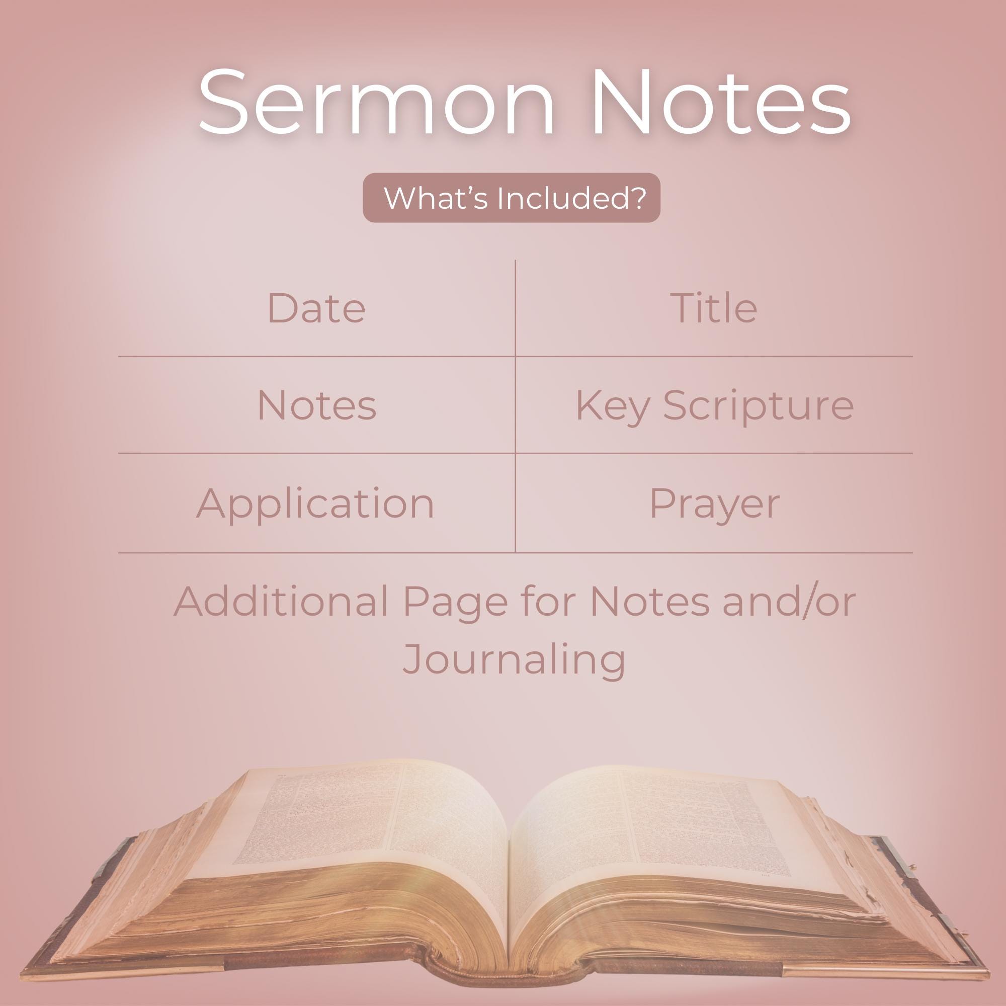 2-page Sermon Notes PDF | Printable Sermon Notes Template | Bible Study ...