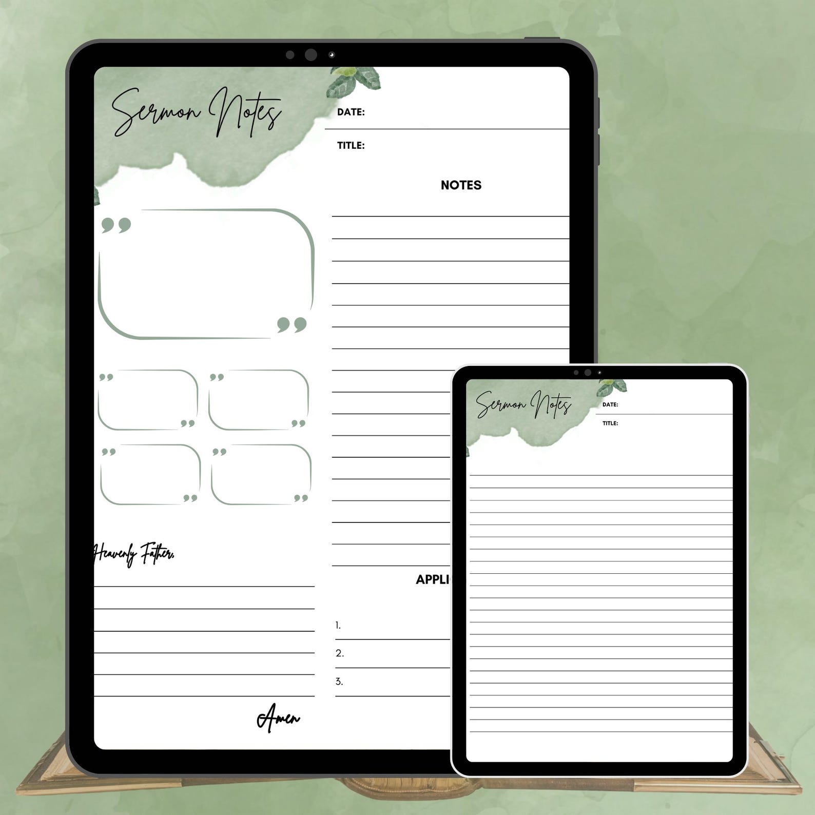 2-page Sermon Notes PDF | Printable Sermon Notes Template | Bible Study ...