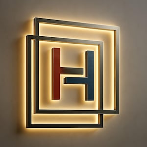 Custom LED Backlit 3D Logo Sign: Business Signboard