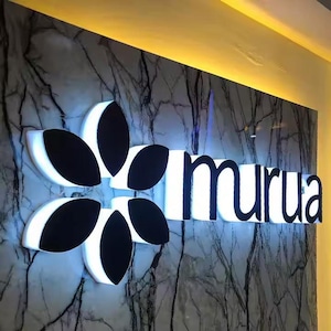 Letrero con logotipo 3D, letrero LED para negocios, letrero para escaparate, letrero de pared para oficina, letrero iluminado, letrero de recepción, letrero de salón, letrero de entrada, letrero de gimnasio