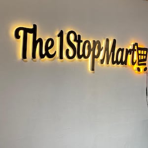 Custom 3D Backlit Business Sign: Illuminated LED Metal Logo
