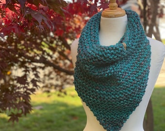 More Colors! triangle scarf, cowl, no tie, pull over your head, wool blend, super soft, warm, stylish,  bandana cowl,