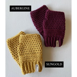 Choice of colors, Handmade crocheted fingerless gloves, texting gloves, acrylic, choose your color image 7