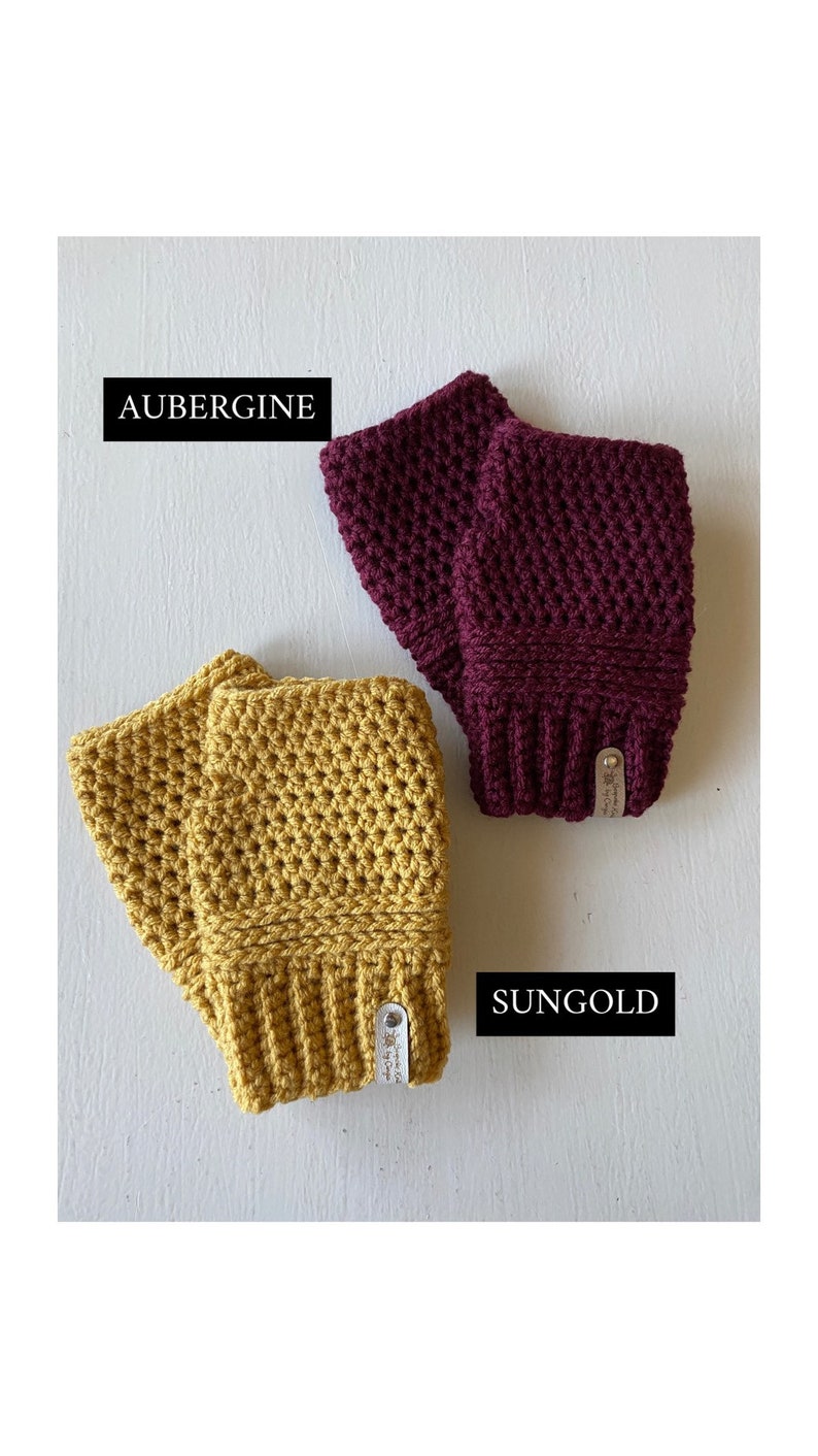 Choice of colors, Handmade crocheted fingerless gloves, texting gloves, acrylic, choose your color image 7