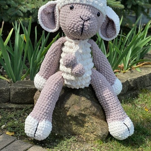 The one and only Reggie the lamb, hand crocheted, super soft and dimensional, extra large amigurumi, made to order image 2