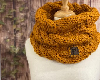 More Colors,Super chunky squishy infinity cowl, handmade, handknit, cables, super warm, stylish, The Wall Street Cowl
