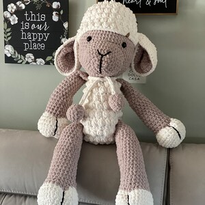 The one and only Reggie the lamb, hand crocheted, super soft and dimensional, extra large amigurumi, made to order image 8