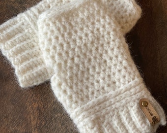 Luxury Line - Alpaca/Merino wool blend fingerless gloves, texting glove, driving glove, super soft, two sizes, made to order