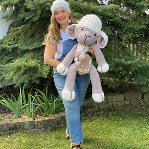 The one and only Reggie the lamb, hand crocheted, super soft and dimensional, extra large amigurumi, made to order image 7