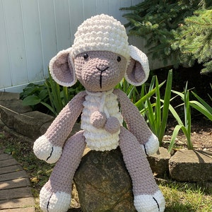 The one and only Reggie the lamb, hand crocheted, super soft and dimensional, extra large amigurumi, made to order image 3