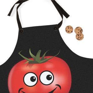 Cheerful Tomato Apron: Polyester Kitchen Accessory with Detachable Straps