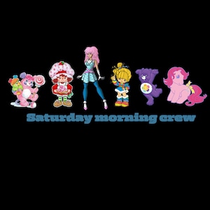 Digital download 1980s cartoon crew  transparent backgrounds