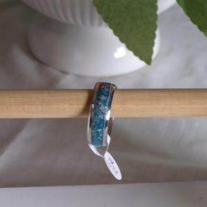 The Sea Mist: Stainless Steel Ring with Light Blue Opal Inlay