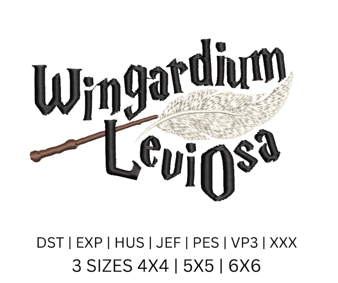 Wizard Spell Machine Embroidery File, Wingardium Leviosa Embroidery ...