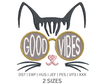 Good Vibes kattenborduurbestand, trendy Cool Cat (digitale download)