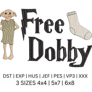 Wizard House Elf Free Dobby Machine Embroidery Design
