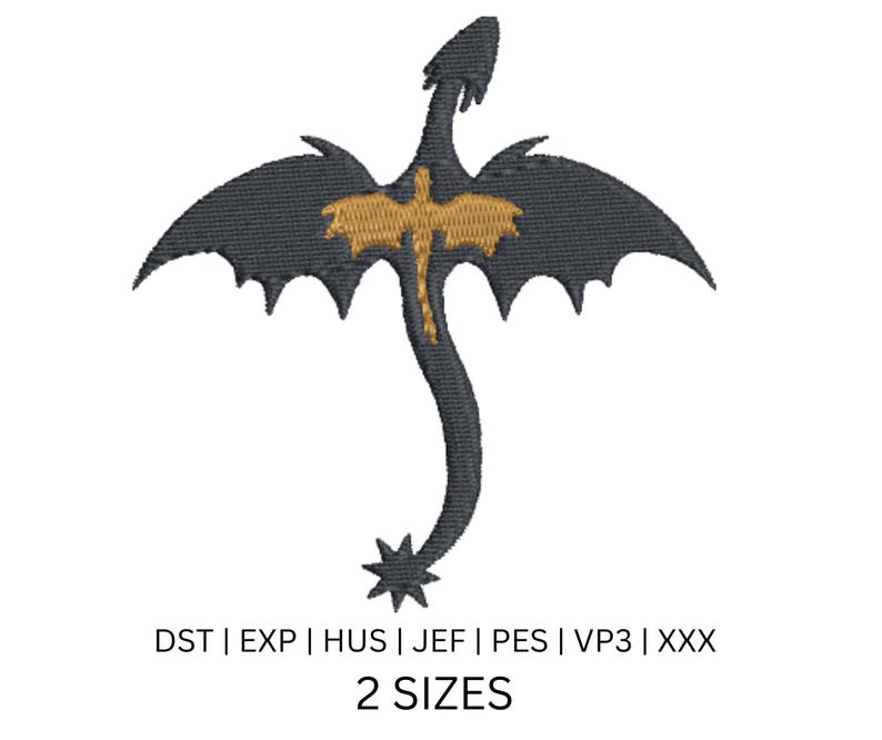 Diseño de bordado a máquina de dragones inspirados en Basgiath; Cuarta Ala imagen 1