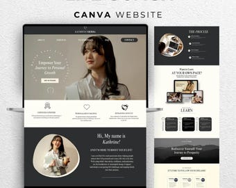 Life Coach Website Template | Canva Website Template | Editable Coaching Website Design for Entrepreneurs & Personal Brands