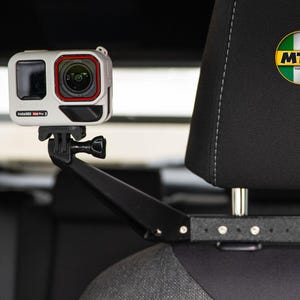 Support universel réglable pour appuie-tête de voiture GoPro / Insta360 / Support de caméra compatible avec la plupart des voitures