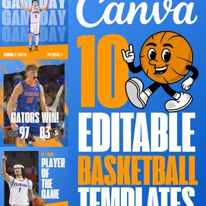 10 Editable Basketball Sports Social Media Digital Templates - Canva