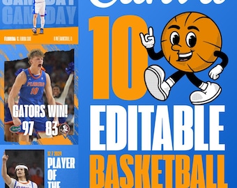 10 Editable Basketball Sports Social Media Digital Templates - Canva