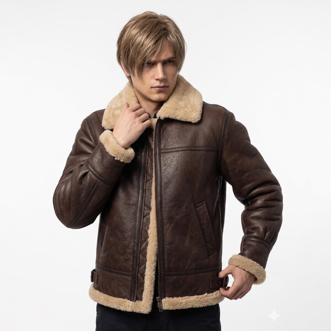 ケリハーレム　LEON Resident Evil 4 Remake Leon S Kennedy Leather Jacket - RE4 Leon