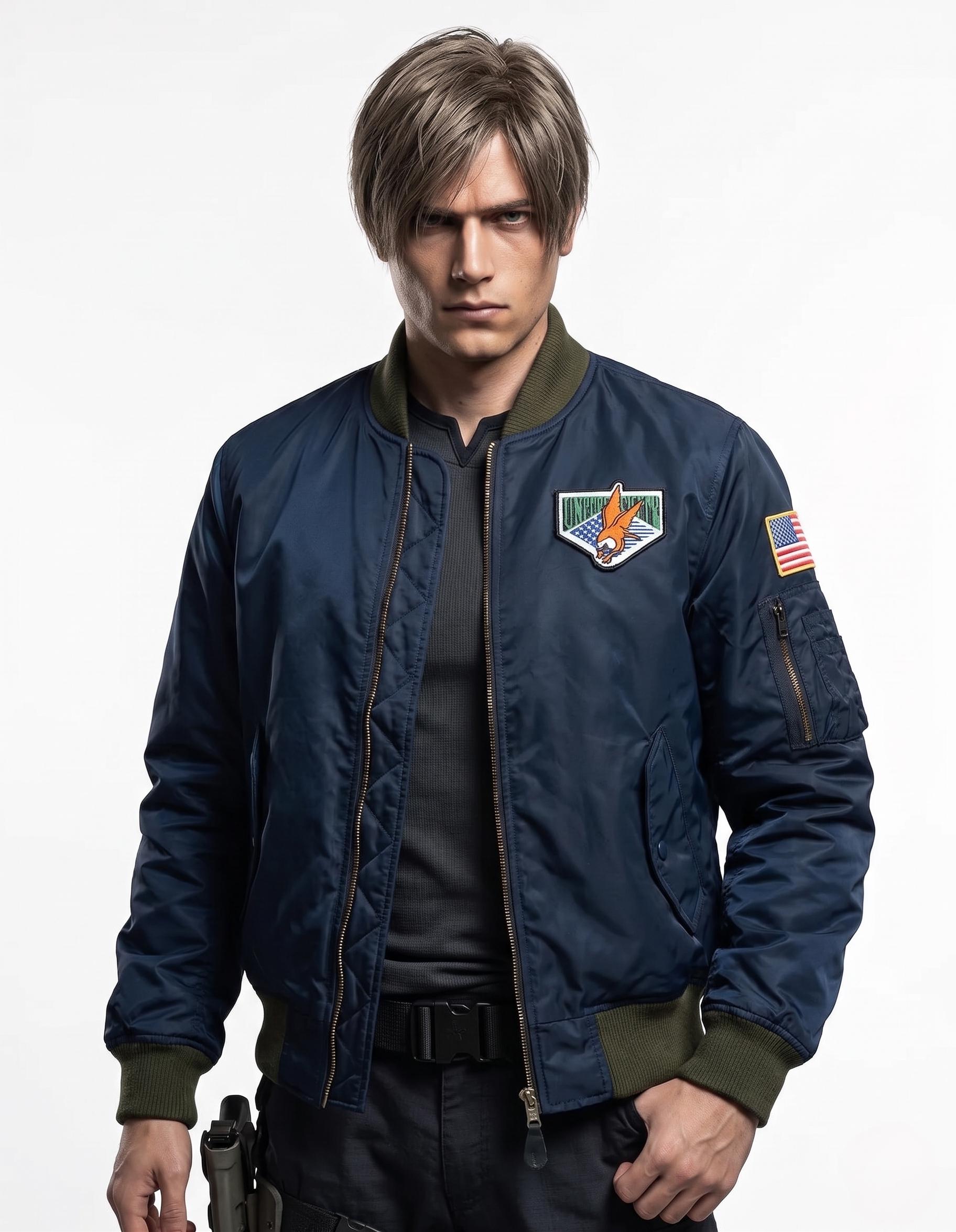 Leon kennedy blue bomber jacket - Etsy 日本