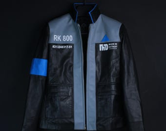Detroit Become Human Connor Inspired RK 800 Leather Jacket - DBH Connor Cosplay Costume