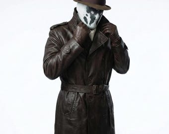 Watchmen Rorschach Cosplay Leather Coat - Jackie Earle Rorschach Cosplay Costume