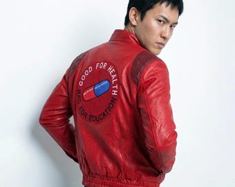 AKIRA 金田風レザージャケット：サイバーネティックSFコスプレ - Etsy 日本
