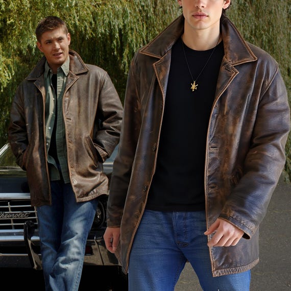 【Letty】Supernatural Dean jacket Supernatural Dean Winchester Leather Jacket, Jensen Ackles TV