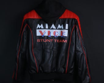 Miami Vice Stunt Team Bomber Jacket – Ryan Gosling Inspired Leather Hoodie Jacket