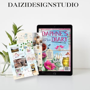 Daphne&#39;s Diary Magazine, Creative Art Craft Workbook, Interactive Diary Magazine for Mindfulness, Coloring, Art, Cooking, Travel