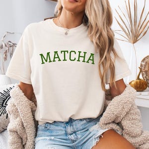 Comfort Colors Matcha Shirt for Matcha Lover Women Green Tea Tee Coffee Latte T Shirt Aesthetic Matcha Graphic Gift Cute Cotton Style
