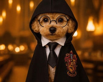 Wizard Pet Costume: Magic Cape with Bow Tie for Dogs and Cats