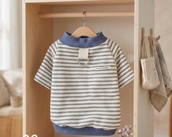 Dog Sunscreen Vest XS-XL, Striped UV Protection Short Sleeve, Cool Comfort for Small Dogs & Cats, Summer Walks