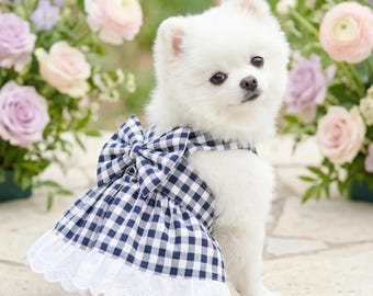 Small Dog Princess Skirt, Plaid Lightweight Breathable, Summer Daily Wear for Small Pets