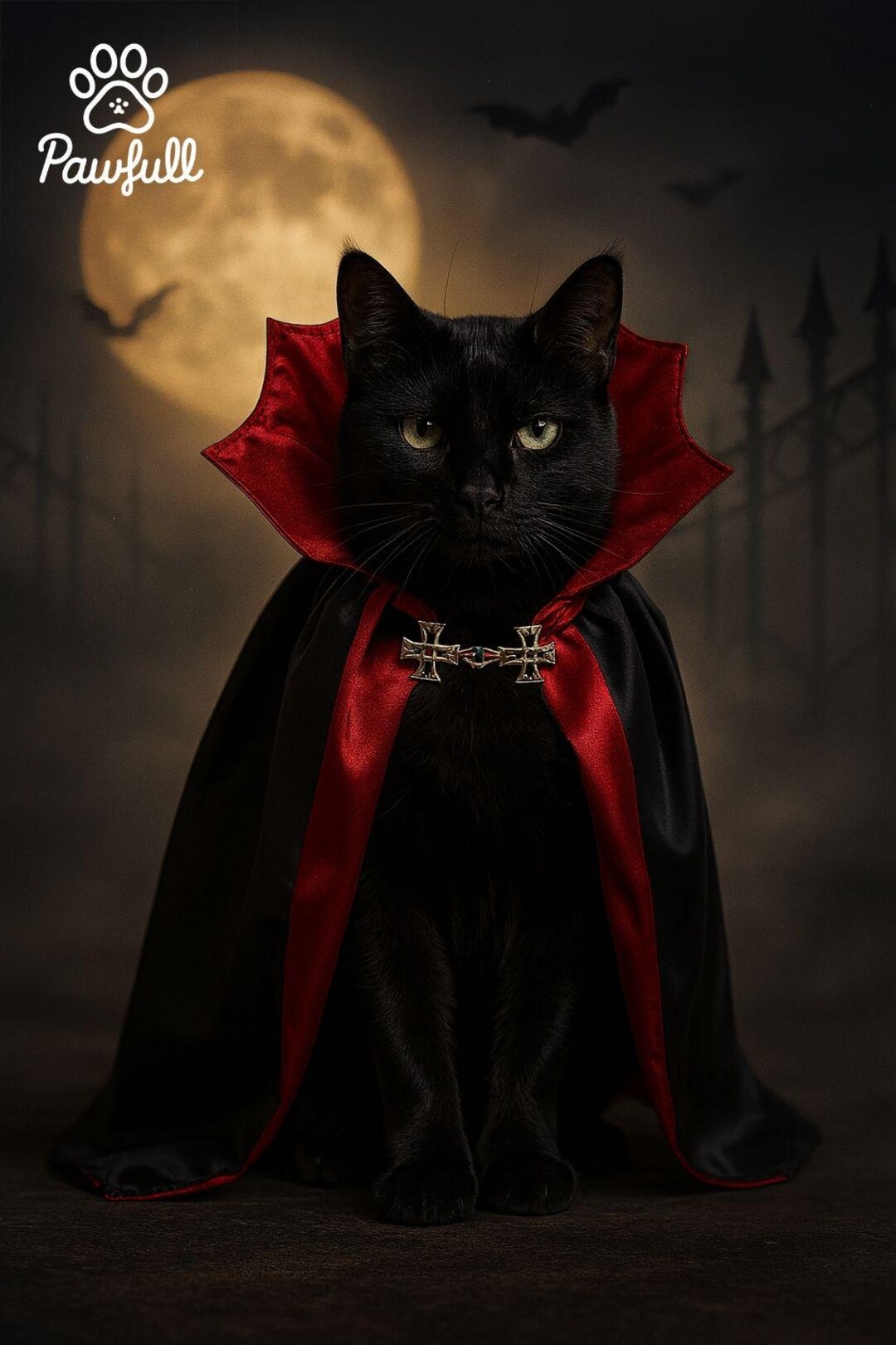 Cartoon Halloween Pet Cape - Vampire Costume for Dogs and Cats - Etsy ...