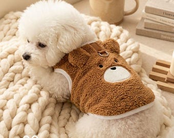 Dog Pullover Fleece Vest, Plush Double-Sided Velvet, Warm Cozy for Fall Winter Walks