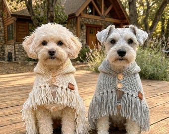Handmade Hooked Dog Sweater, XS-XXL, Long Warm Design for Autumn Winter, Durable Everyday Wear