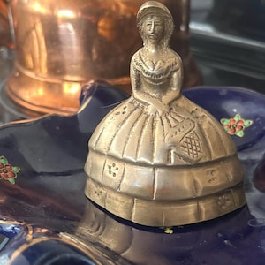 Vintage Brass Crinoline Lady Bell: Victorian Dinner Bell