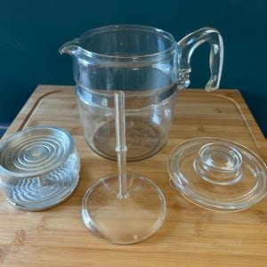 Vintage Retro Pyrex Glas Flameware/Pyrex Kaffeekanne/Pyrex Flameware 9-Tassen Perkolator/Kochtopf/Retro Kitchenalia, Glas für Herd Top