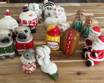 Vintage Keramik Salz und Pfefferstreuer, Neuheit Sammlerstücke
