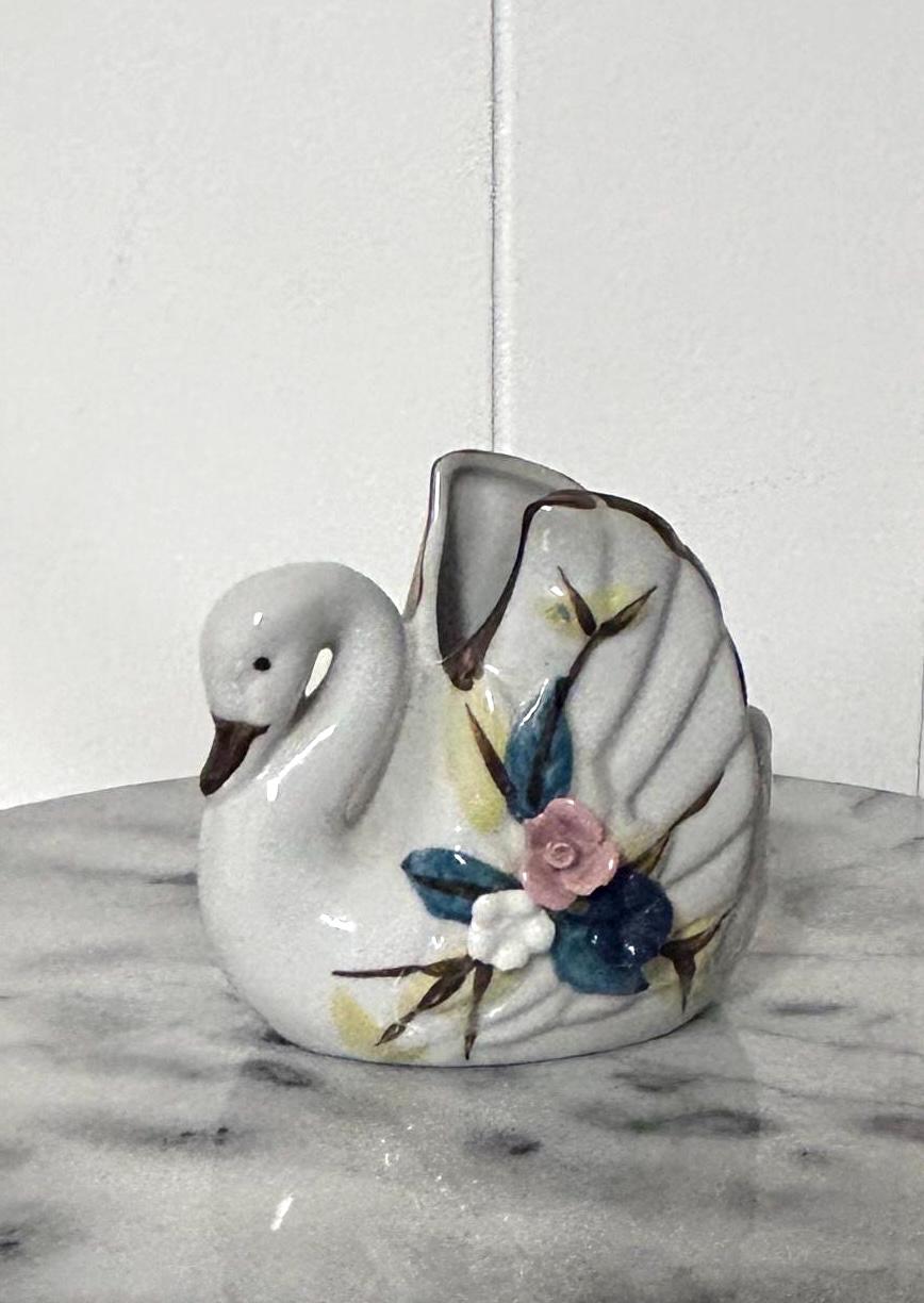 陶器の白鳥の花瓶 - Etsy 日本