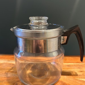 Art de la flamme rétro vintage en verre pyrex/cafetière en pyrex/percolateur/bouilloire/rétro Kitchenalia, verre pour cuisinière/milieu du siècle