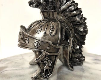 ミニチュアローマ百人隊長ヘルメットレプリカ：樹脂製戦士装飾品