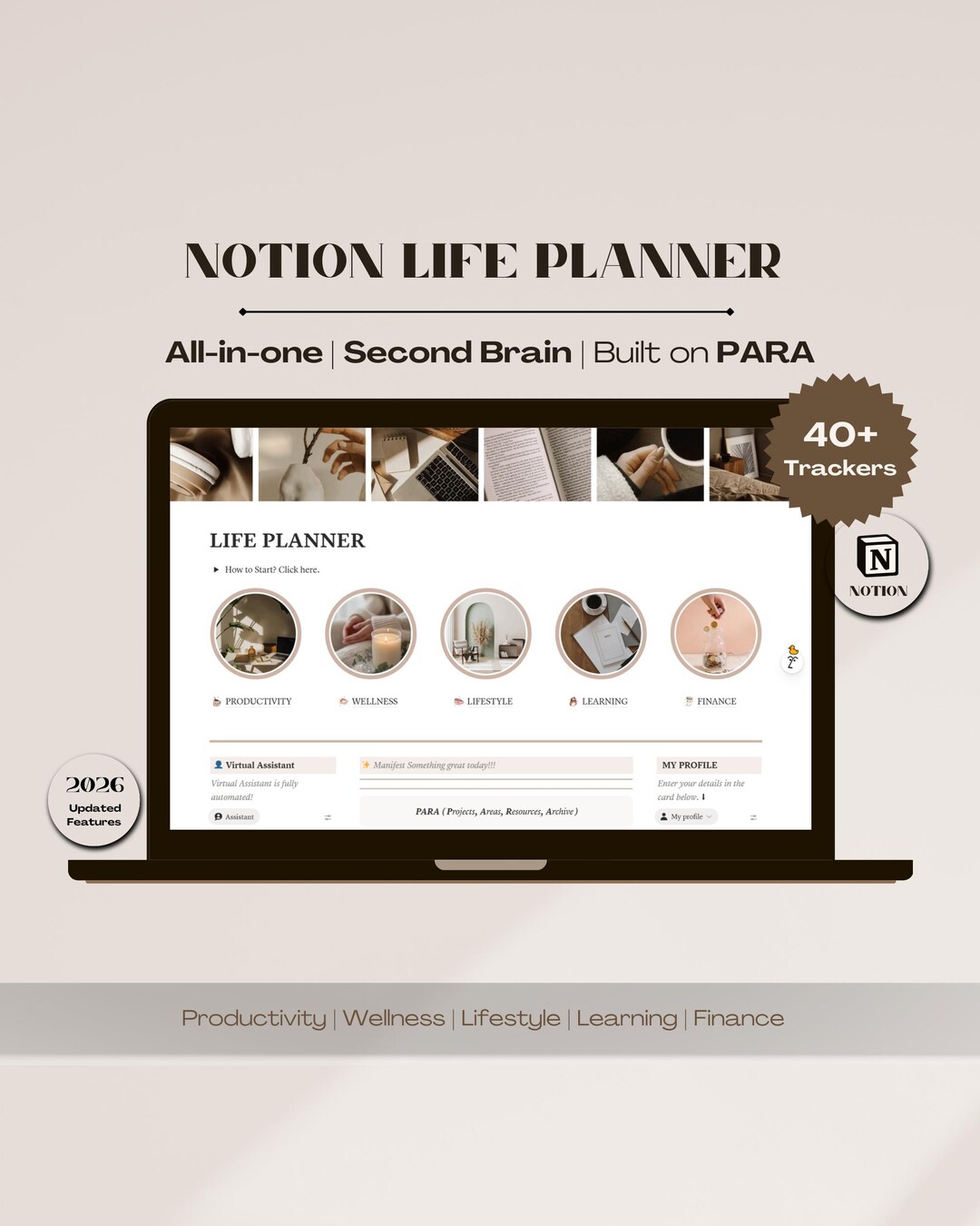 Notion Second Brain Life Planner Template PARA Dashboard All in One ...