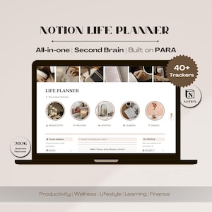 Notion Life Planner Template Second Brain PARA Dashboard All in one Digital Planner 2026
