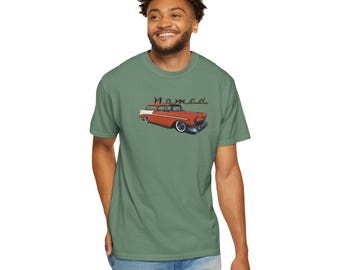 1956 Chevy Nomad Benutzerdefinierte Unisex Garment-Dyed Car Enthusiast T-Shirt
